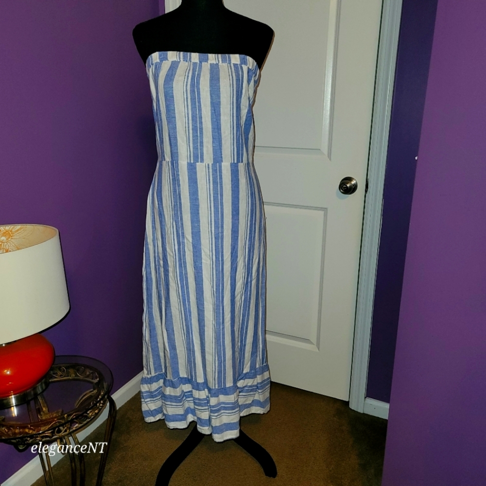 NY & Co. SoHo Street  Blue and White Striped Women's Dress Sz: XL NWT